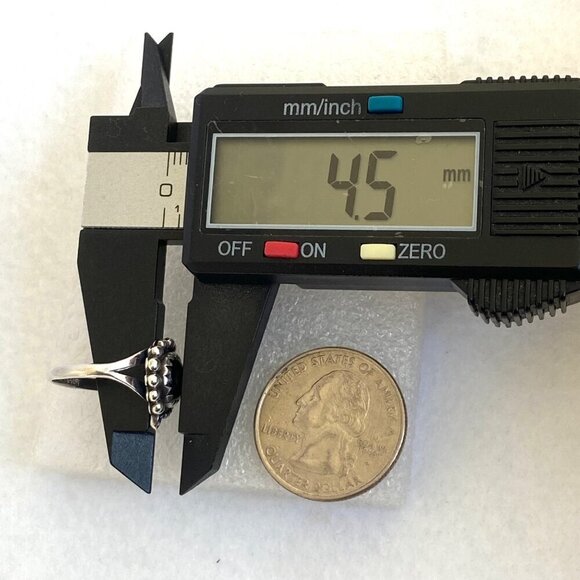 VTG Sterling Silver 925 NAKAI Navajo Dainty Round Black Onyx Ring Sz 5.5 - Picture 15 of 16